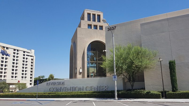 Riverside Convention Center exterior, photographed 2017-07-28